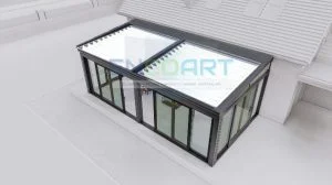 EncoArt 自动凉棚 + + 升降和滑动玻璃系统