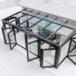 Sistema automatico di soffitto in vetro EncoArt + sistema di vetro pieghevole