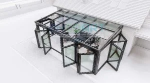 EncoArt سقف زجاجي أوتوماتيكي + نظام زجاجي قابل للطي
