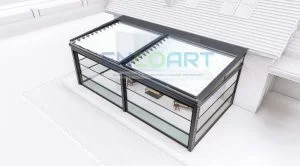 Pergola automatica EncoArt + sistema automatico di vetro a ghigliottina