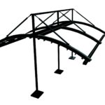 Pérgola radial colgante de doble cara