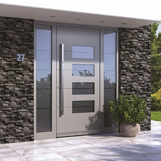 Modern Aluminium Enterence Panel Door 11