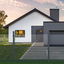 Modernt trädgårdsstaket i aluminium modell 40