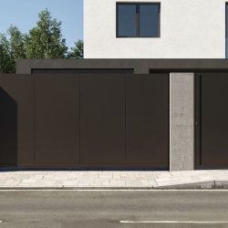 Modern trädgårdsingångsport i aluminium, modell Mangalya