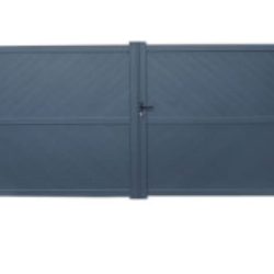 Modern trädgårdsingångsport i aluminium, modell 6