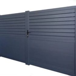 Modern trädgårdsingångsport i aluminium, modell 7