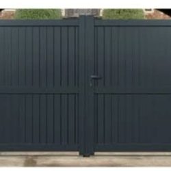 Modern trädgårdsingångsport i aluminium, modell 9
