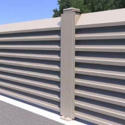 Exempel på trädgårdsstaket i aluminium av ventilationstyp