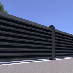Exempel på solskydd Typ 5 aluminium trädgårdsstaket