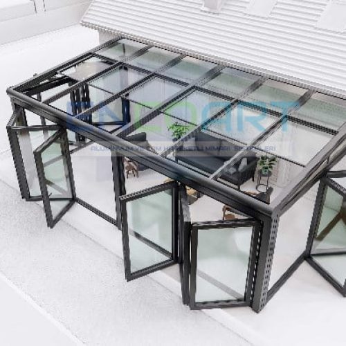EncoArt Automatic Glass Ceiling + Folding Glass System