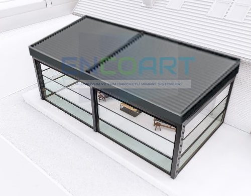 EncoArt Bioclimatic + Sistema Automático de Vidrio Guillotina