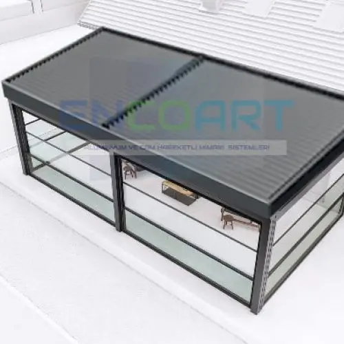 EncoArt Bioclimatic + Automatic Guillotine Glass System