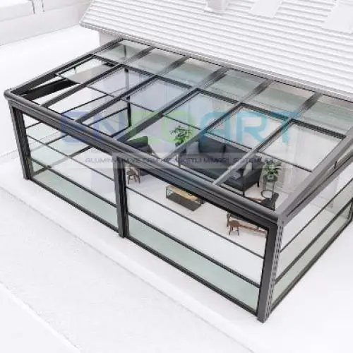 Plafond en verre automatique EncoArt + système de verre à guillotine automatique